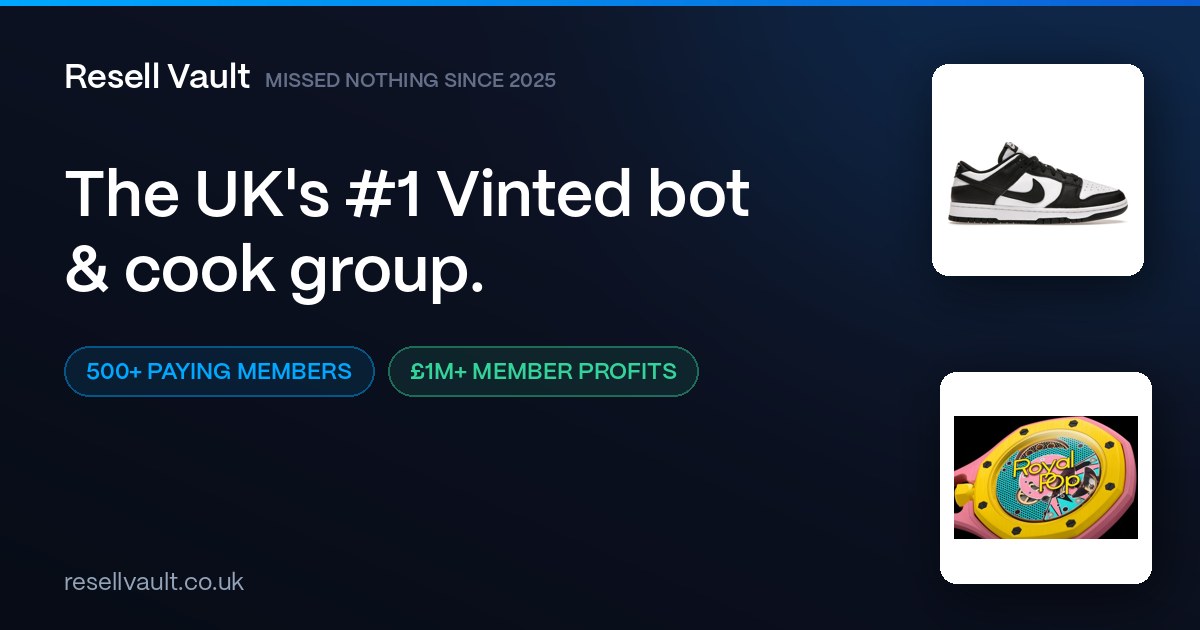 Resell Vault | UK Cook Group & Reselling Platform for Vinted