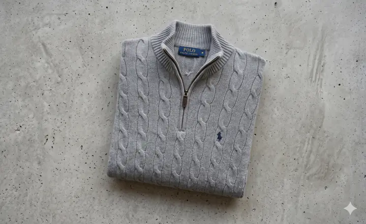 Polo RL Quarter Zip Knit, AI enhanced