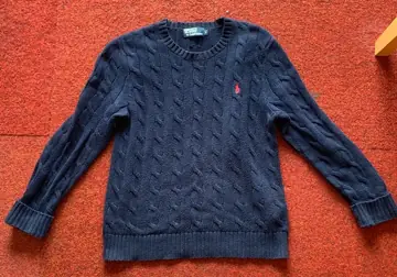 Polo Ralph Lauren Navy Cable-Knit Crew Neck Jumper