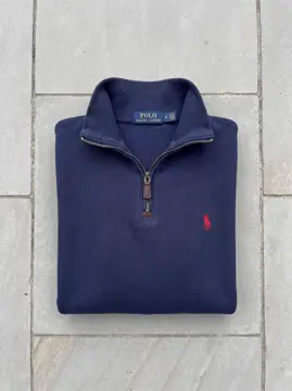 Navy Polo Ralph Lauren quarter zip, the photo it was relisted with