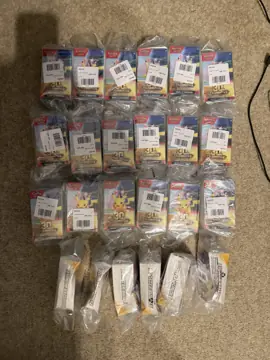 Rows of Pokémon 30th Celebration Booster Bundles in Very bags